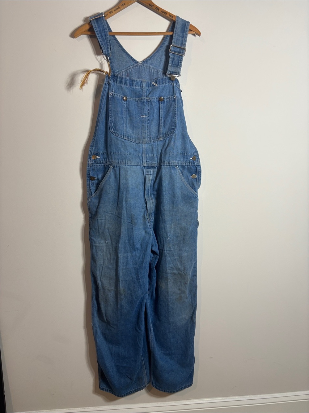 Vintage 70s Sears Roebuck Denim Overalls Distressed 36
